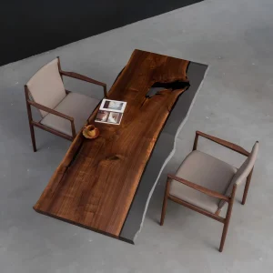 Premium custom Black Walnut Epoxy Live Edge Table SKU BWE013