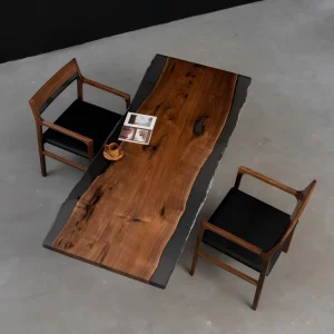 Designer Black Walnut Epoxy Live Edge Table made with reference BWE014