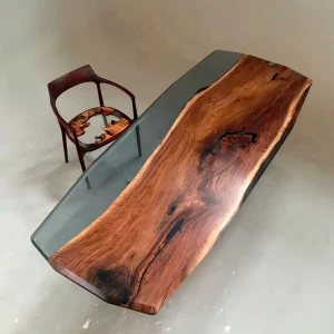 Made-to-order Black Walnut Epoxy Live Edge Table in model BWE016
