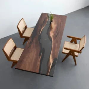 Premium custom Black Walnut Epoxy River Table SKU BWE018
