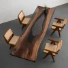 Handcrafted Black Walnut Epoxy Live Edge Table with SKU BWE019