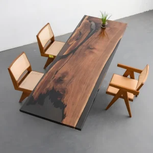 Premium custom Black Walnut Epoxy Live Edge Table SKU BWE022