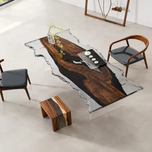 Designer Black Walnut Epoxy Live Edge Table made with reference BWE023