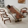 Made-to-order Black Walnut Epoxy Live Edge Table in model BWE025