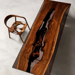 Bespoke Black Walnut Epoxy Live Edge Table product BWE026