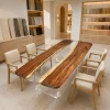 Handcrafted Dining Table crafted from and Crystal Clear epoxy resin SKU CC003