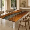 Designer Dining Table featuring Crystal Clear epoxy resin product CC004
