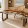 Handcrafted Office Table crafted from and Crystal Clear epoxy resin SKU CC006