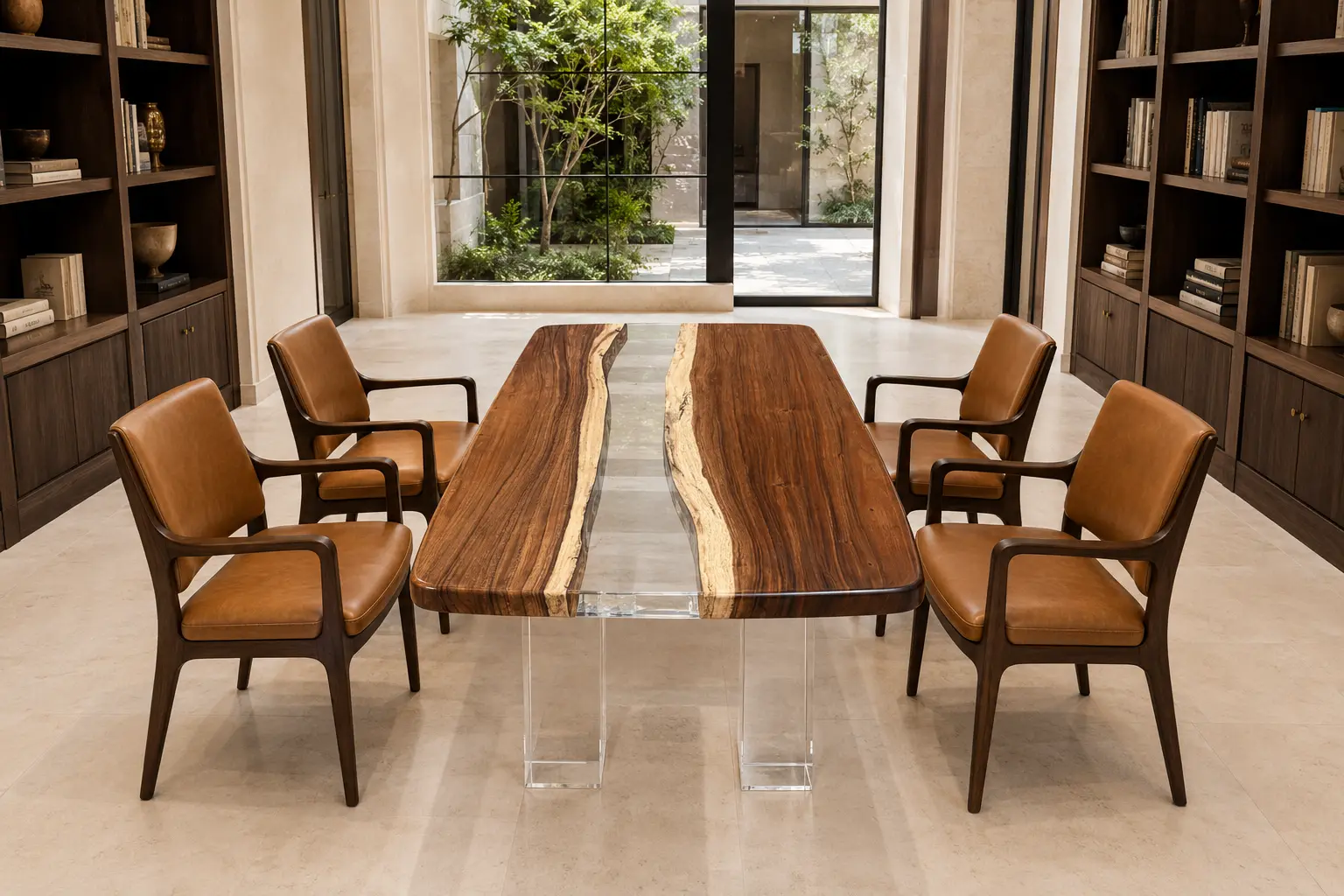 Luxury Dining Table crafted from and Crystal Clear epoxy resin SKU CC010