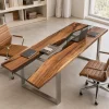 Made-to-Order Office Table featuring Crystal Clear epoxy resin product CC014