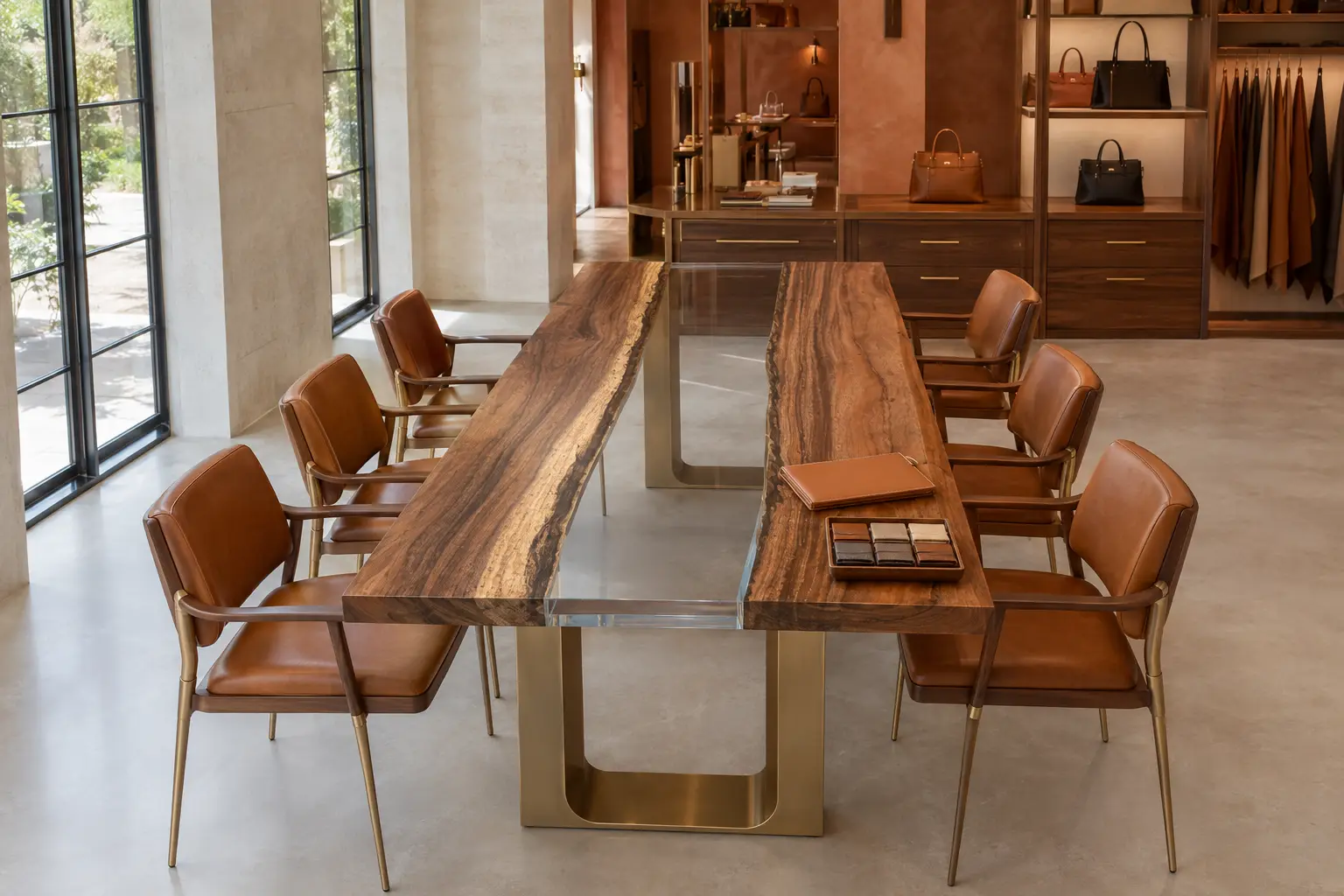Designer Conference Table made with and Crystal Clear epoxy resin reference CC017