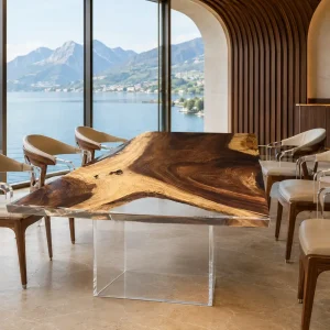 Designer Walnut Live Edge Epoxy Table Top product CET002