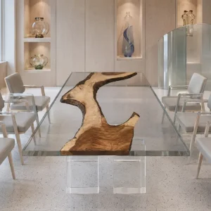 Premium custom Epoxy Table Top made from Walnut Live Edge SKU CET004