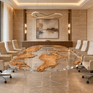 Handcrafted Live Edge Epoxy Table Top crafted from Burl SKU CET005
