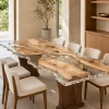 Designer Live Edge Epoxy Table Top made with French Poplar reference CET011