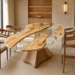 Premium custom Epoxy Table Top made from French Poplar Live Edge SKU CET014