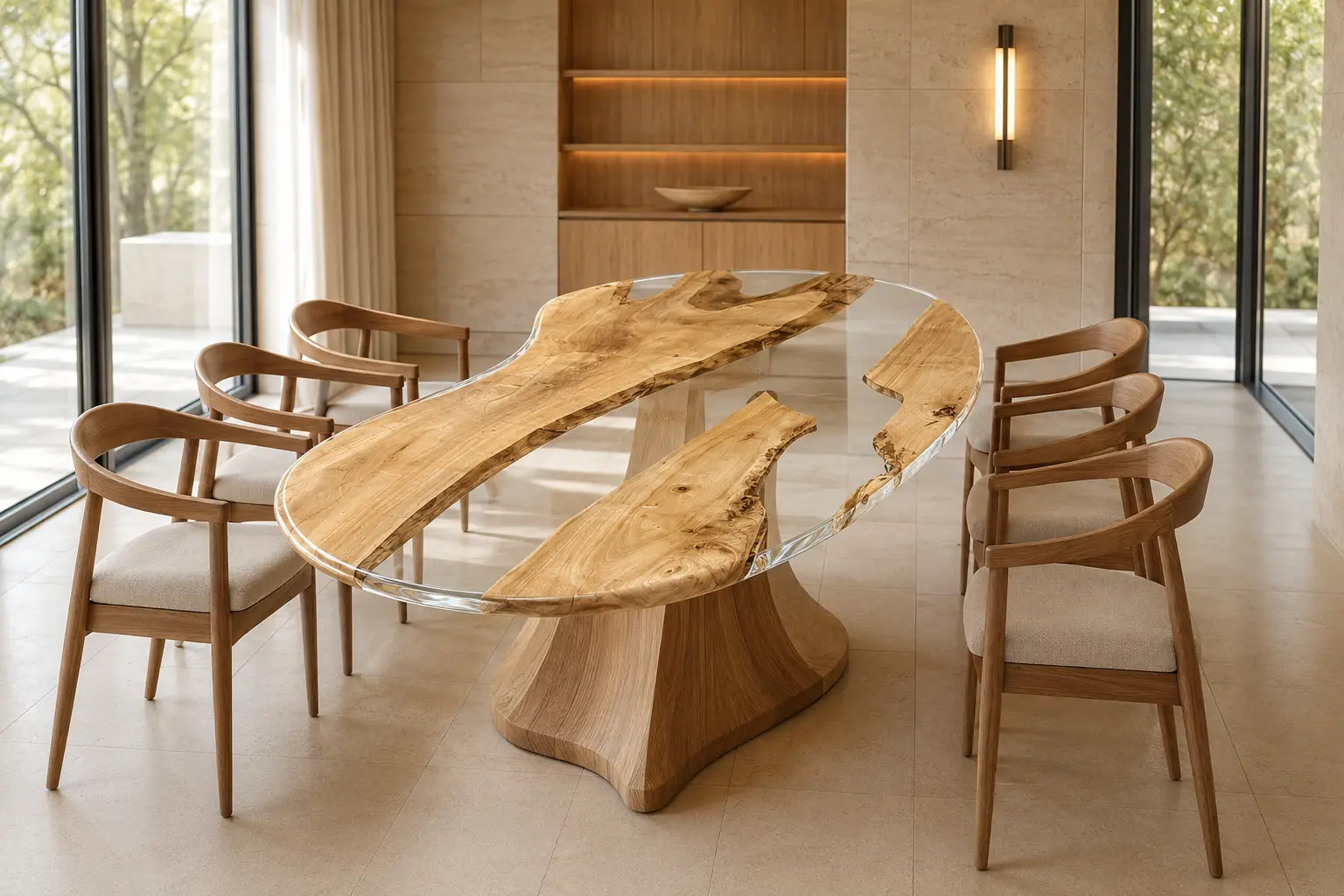 Premium custom Epoxy Table Top made from French Poplar Live Edge SKU CET014