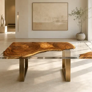 Signature Live Edge Epoxy Table Top crafted from Walnut SKU CET016