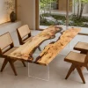Premium custom Epoxy Table Top made from French Poplar River SKU CET017