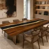 Handcrafted Epoxy Table with and Black epoxy resin SKU DET001