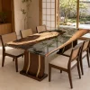 Handcrafted Epoxy Table with and Crystal Clear epoxy resin SKU DET003