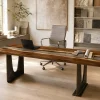 Made-to-order Wood Epoxy Table in and Crystal Clear epoxy resin model DET009