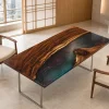 Premium custom Wood Epoxy Table with Starlight epoxy resin SKU DET012