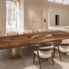Designer Wood Epoxy Table made with and Smoke Gray epoxy resin reference DET017
