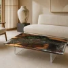 Handcrafted Wood Epoxy Table crafted from and Crystal Clear epoxy resin SKU DET021