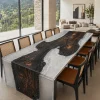 Custom Italian Olive Wood Epoxy Burnt Wood Table Top