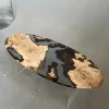 Custom French Poplar Live Edge Epoxy Round Table Top with Gery Epoxy ERTT002