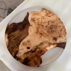 Custom French Poplar Live Edge Epoxy Round Table Top ERTT006