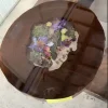 Custom Black Walnut Live Edge Epoxy Round Table Top with Crystal Clear Epoxy ERTT007