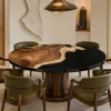 Custom Walnut Live Edge Epoxy Round Table Top ERTT029
