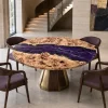 Custom French Poplar River Epoxy Round Table Top ERTT032