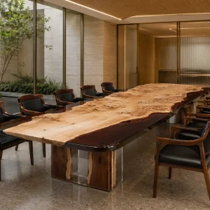 Custom French Poplar Live Edge Table Conference Tables FCT005