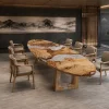 Custom French Poplar Crystal Clear Live Edge Table Conference Tables FCT008