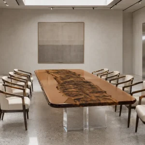 Custom French Poplar Live Edge Table Conference Tables FCT009