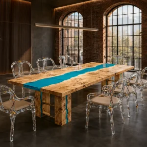 Custom French Poplar Ocean Blue Ocean and Beach Conference Tables FCT010