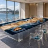 Custom French Poplar Ocean Blue Ocean and Beach Conference Tables FCT011