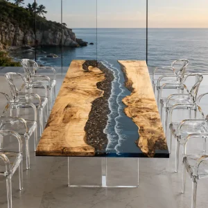 Custom French Poplar Ocean Blue Ocean and Beach Conference Tables FCT013