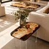 Custom French Poplar Live Edge Epoxy End Tables FE002