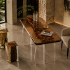 Custom French Poplar Live Edge Epoxy End Tables FE003