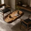 Custom French Poplar Live Edge Epoxy Coffee Tables with Grey Epoxy FECT003
