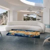 Custom French Poplar Ocean & Beach Epoxy Coffee Tables with Ocean Blue Epoxy FECT017