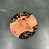 Premium custom.Epoxy Resin Flower Table made from French Poplar with Black epoxy resin Live Edge SKU FL001
