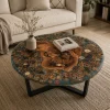 Designer Vintage Floral Wood Epoxy Tables product FL001
