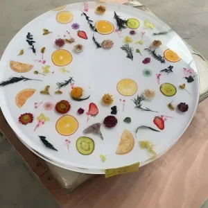 Premium.Epoxy Resin Flower Table featuring Whrite epoxy resin product FL002