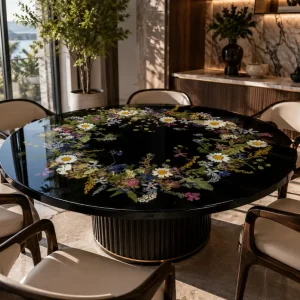 Premium custom Floral Epoxy Tables SKU FL002