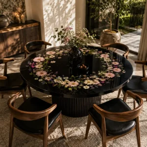 Handcrafted Floral Epoxy Tables crafted from SKU FL003